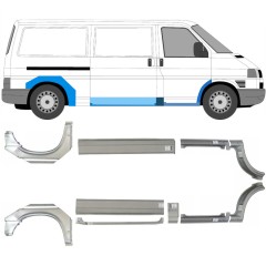 Reparationspanel til dørpanel forskærm og bagskærm til Volkswagen Transporter T4 1990-2003 / Venstre+Højre / Sæt 5340