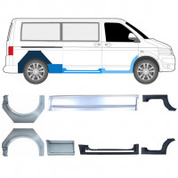 Dørpanel og bagskærm reparationspanel til Volkswagen Transporter T5 2003- / LWB / Sæt 11536