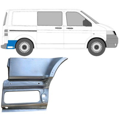 Nederste del af bagerste skærm bag hjulet til Volkswagen Transporter T5 2003-2015 / Højre 16262
