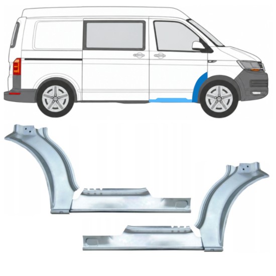 Reparationsplade til dørpanel og forskærm til Volkswagen Transporter T6 2015-2024 17198