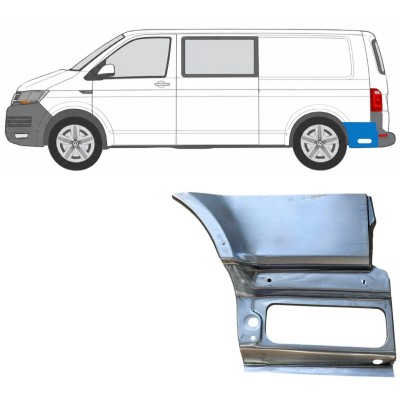 Nederste del af bagerste skærm bag hjulet til Volkswagen Transporter T6 2015-2024 / Venstre 17201