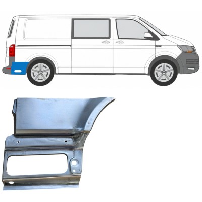 Nederste del af bagerste skærm bag hjulet til Volkswagen Transporter T6 2015-2024 / Højre 17200