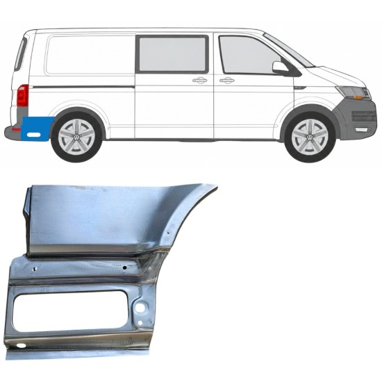 Nederste del af bagerste skærm bag hjulet til Volkswagen Transporter T6 2015-2024 / Højre 17200