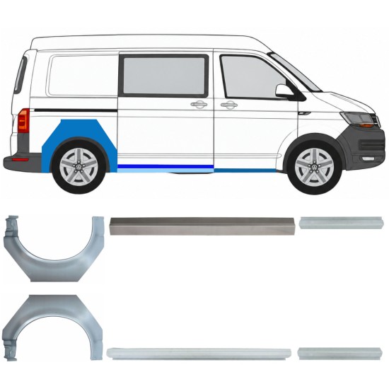Dørpanel og bagskærm reparationspanel til Volkswagen Transporter T6 2015-2024 17137