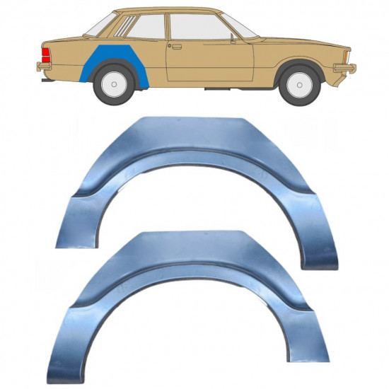 Bagskærm reparationspanel til Ford Taunus 1976-1982 / Venstre+Højre / Sæt 11060