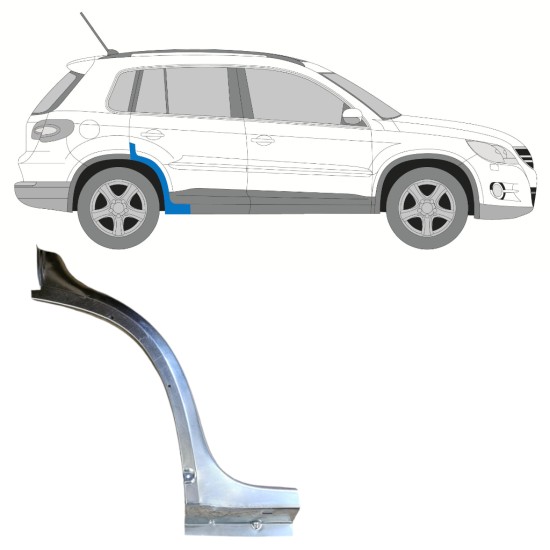 Reparationsplade til forreste del af bagskærm til Volkswagen Tiguan 2007-2016 / Højre 15783