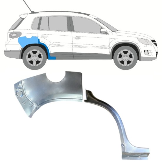 Bagskærm reparationspanel til Volkswagen Tiguan 2007-2016 / Højre / Sæt 15787