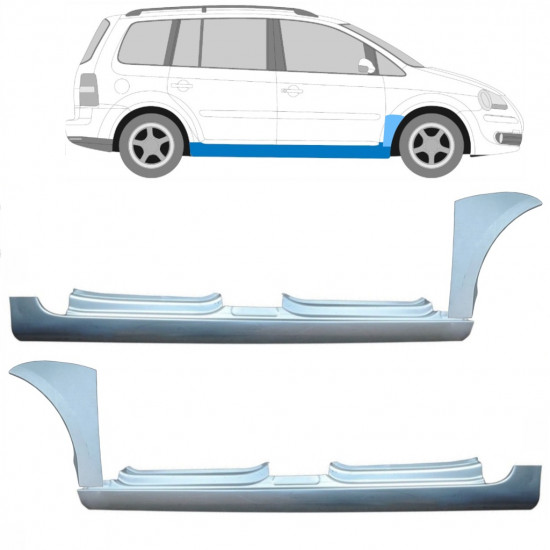 VW TOURAN 2003-2010 REPARATIONSSÆT TIL FRONTVINGE + REPARATIONSDEL TIL DØRPANEL / VENSTRE + HØJRE