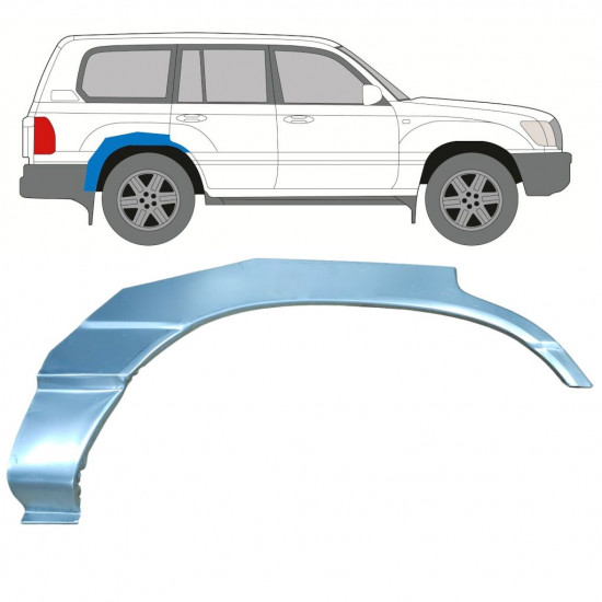 Bagskærm reparationspanel til Toyota Land Cruiser 1998-2007 / Højre 8982