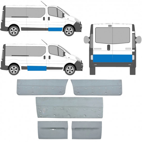 RENAULT TRAFIC VIVARO PRIMASTAR 2001-2014 MONTERINGSDELE DØR  / SÆT