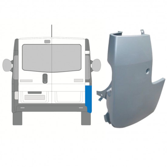 Hjørne af bageste stødfanger til Renault Trafic 2001-2014 / Højre 8408