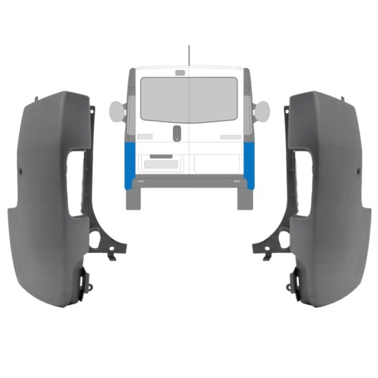 Hjørne af bageste stødfanger til Renault Trafic 2001-2014 / Venstre+Højre / Sæt 9944