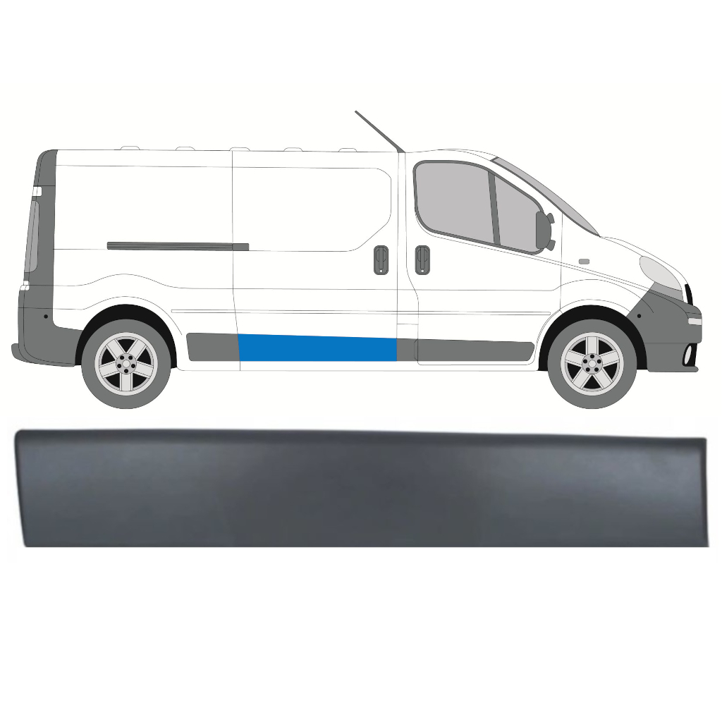 Skydedørs Pynteliste Til Renault Trafic 2001-2014 / Højre 8203