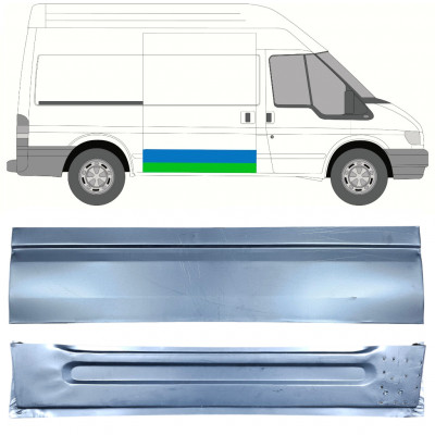 FORD TRANSIT 2000-2013 LANG AKSELAFSTAND / GENNEMSNITLIG AKSELAFSTAND SKYDEDØR INDVENDIG YDRE MONTERINGSDELE / SÆT / HØJRE