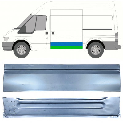 FORD TRANSIT 2000-2013 LANG AKSELAFSTAND / GENNEMSNITLIG AKSELAFSTAND SKYDEDØR INDVENDIG YDRE MONTERINGSDELE / SÆT / VENSTRE