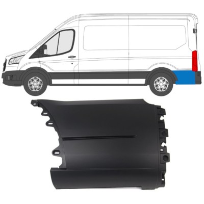 Stødliste til bagskærm bag hjulet til Ford Transit 2014- / Venstre 14671