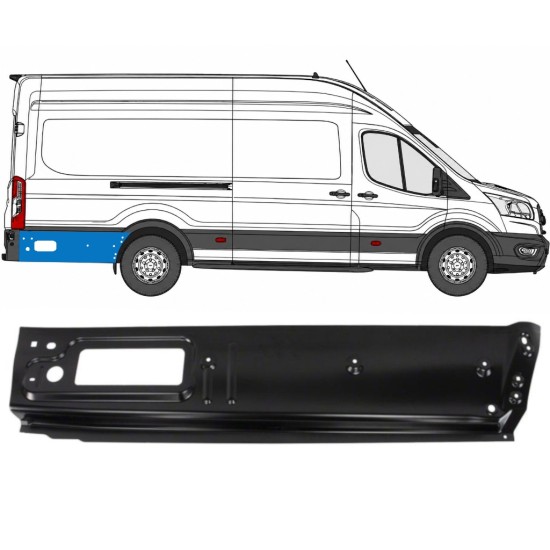 Reparationspanel til bagskærm bageste del til Ford Transit 2014- 2014-2026 / Højre 17088