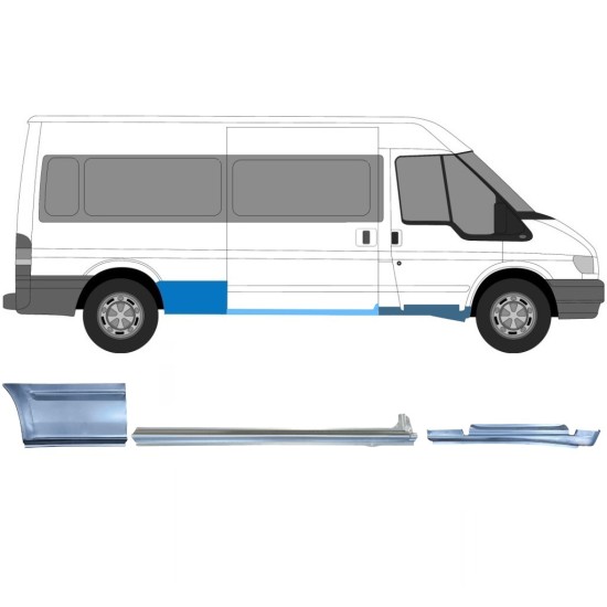 Reparationspanel sæt til Ford Transit 2000-2013  / LWB / Højre /  12436