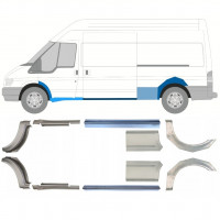 Dørpanel og bagskærm reparationspanel til Ford Transit 2000-2013  / LWB / Sæt 12677