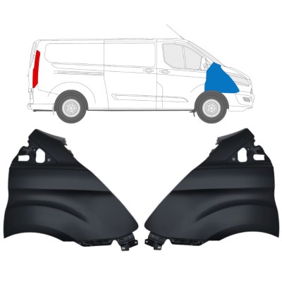 Forskærm til Ford Transit Custom 2013-2017 / Venstre+Højre / Sæt 17097