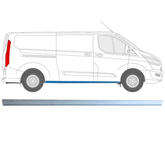 Reparationsplade til nederste del af dørpanel til Ford Transit Custom 2013-2023 / Højre 16894
