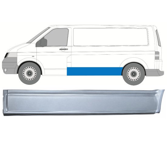 Sideplade udvendig + ydre til Volkswagen Transporter T5 2003-2015 / Venstre 17223