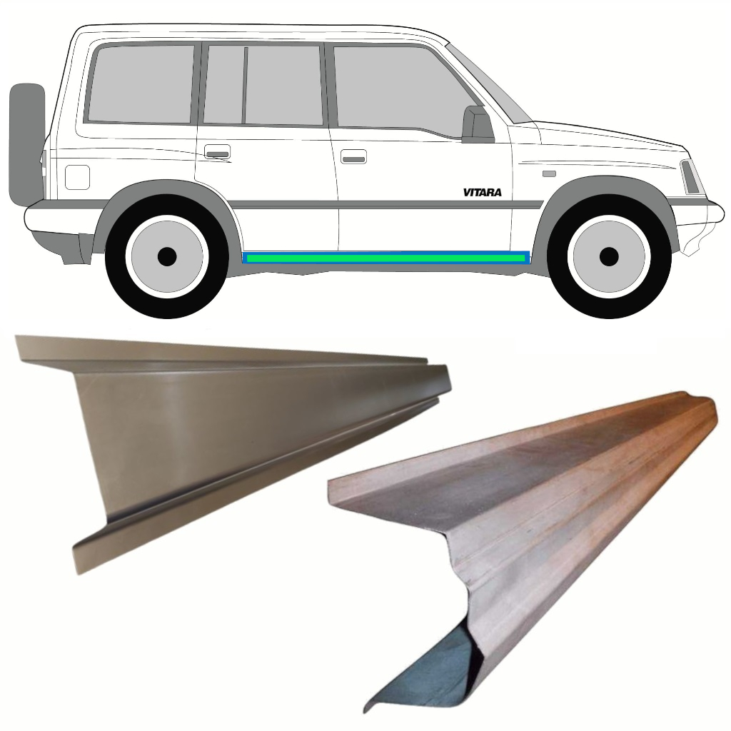 Dørpanel Reparationsplade Indre + Ydre Til Suzuki Vitara 1988-1998 / Venstre = Højre (Symmetrisk) / Sæt 8596
