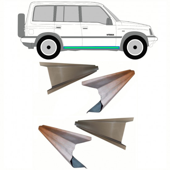 Dørpanel reparationsplade indre + ydre til Suzuki Vitara 1988-1998 / Venstre = Højre (symmetrisk) / Sæt 10311