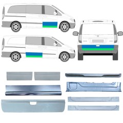 Reparationspanel til dør til Mercedes Vito W639 2003-2014 / Venstre+Højre / Sæt 12629