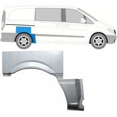 Bagskærm reparationspanel til Mercedes Vito W639 2003-2014 / Højre / Sæt 9277