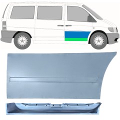 Reparationsplade dør foran indre og ydre til Mercedes Vito I W638 1996-2003 / Højre / Sæt 12016