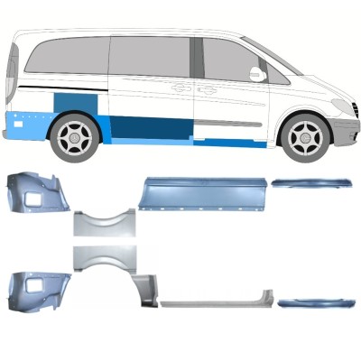 Reparationspanel sæt til Mercedes Vito W639 2003-2014 / Venstre+Højre / 14788