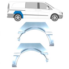 Bagskærm reparationspanel til Mercedes Vito W639 2003-2014 / Venstre+Højre / Sæt 9462
