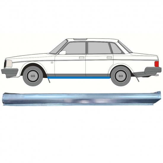 Panel til reparation af nederste tærskel for Volvo 240 1975-1993 / Venstre 12774