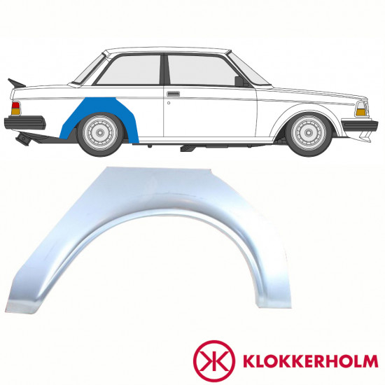 Bagskærm reparationspanel til Volvo 240 1974-1993 / Højre 10763