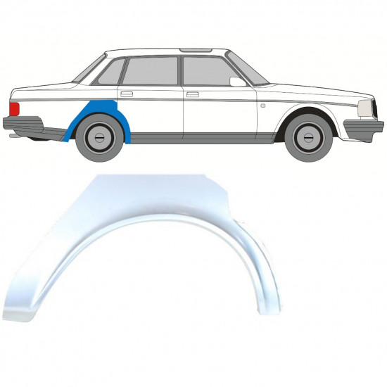 VOLVO 240 1979-1993 BAGSKÆRM / HØJRE