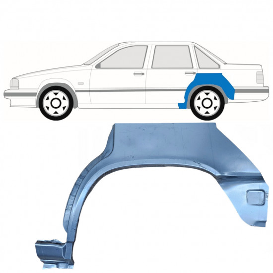 Bagskærm reparationspanel til Volvo 850 1991-1997 / Venstre 8296