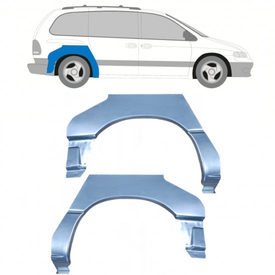 Bagskærm reparationspanel til Chrysler Voyager 1996-2001 / Venstre+Højre / Sæt 9967