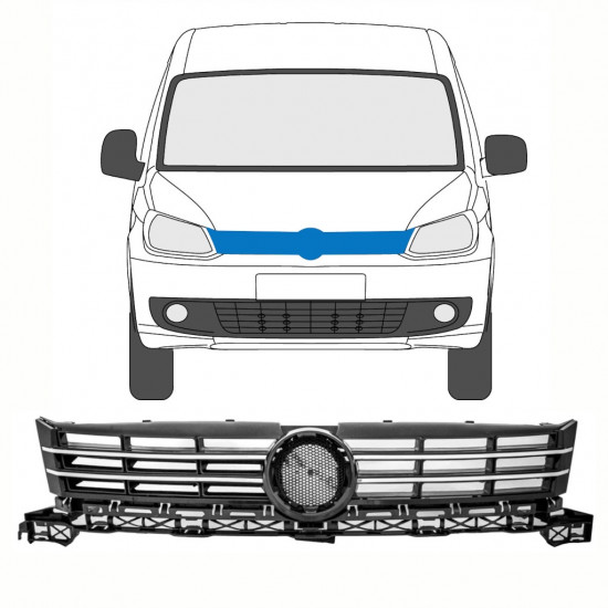 VOLKSWAGEN CADDY 2010-2015 KOFANGERGITTER TIL CHROME