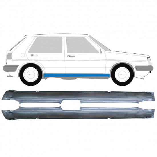 Dørpanel reparationsplade til VW Golf 2 1982- / Venstre+Højre / Sæt 9607