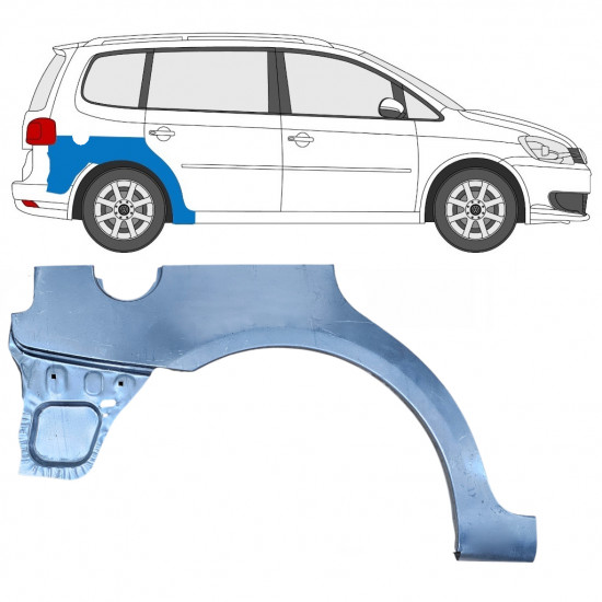 Bagskærm reparationspanel til VW Touran 2010-2015 / Højre 8196