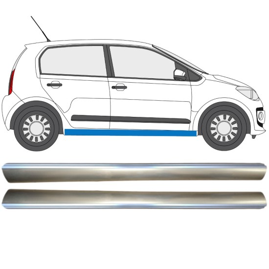 Reparationsplade til nederste del af dørpanel til Volkswagen UP! 2011- / Venstre+Højre / Sæt 14820