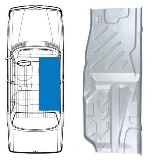 Gulvplade til Mercedes W123 1975-1985 / Højre 16050