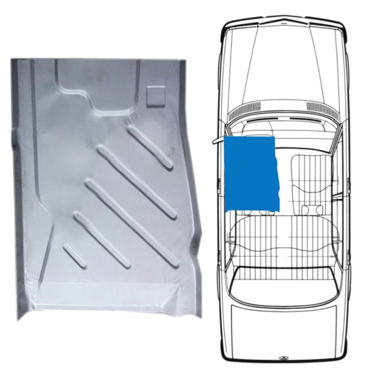 Forreste gulvplade til Mercedes W123 1975-1985 / Venstre 16047