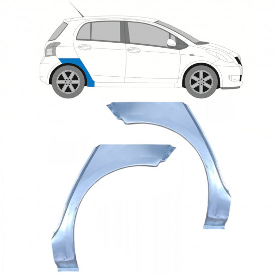 Bagskærm reparationspanel til Toyota Yaris 2006-2011 / Venstre+Højre / Sæt 10619