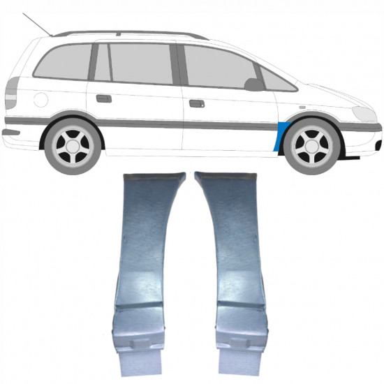 Skærmkant reparationsplade til Opel Zafira 1999-2005 / Venstre+Højre / Sæt 9404