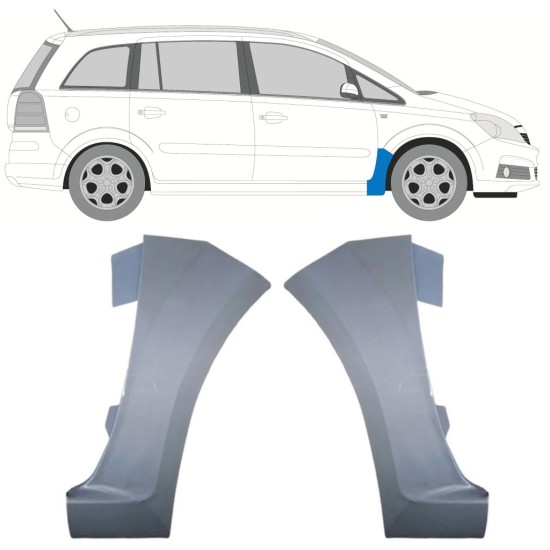 Skærmkant reparationsplade til Opel Zafira B 2005-2012 / Venstre+Højre / Sæt 16852