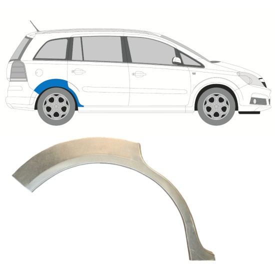 Bagskærm reparationspanel til Opel Zafira B 2005-2012 / Højre 14756 Bagskærm reparationspanel til Opel Zafira B 2005-2012 / Højre 14756