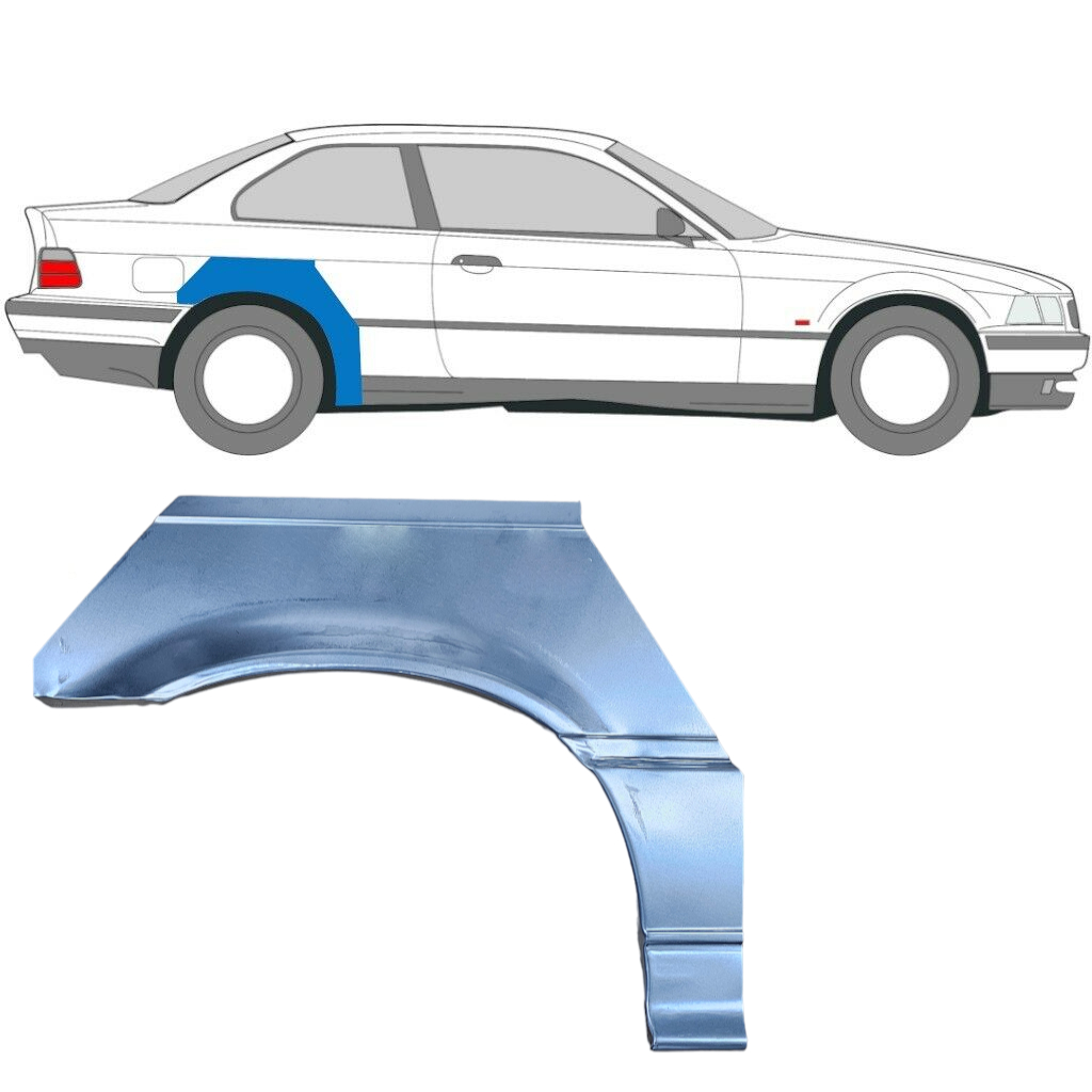 Bagskærm reparationspanel til BMW E36 3 Cabrio 1990-2000 / Højre / COUPE 6207