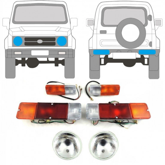 Forlygte + blinklys + lampe til Suzuki Samurai 1986-1995 /  12654